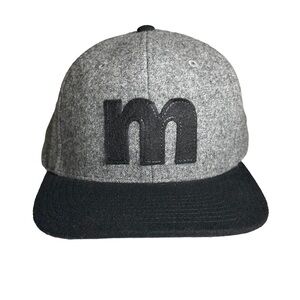 Captuer Headwear 6 Panel Melton Wool Hat Black Gray